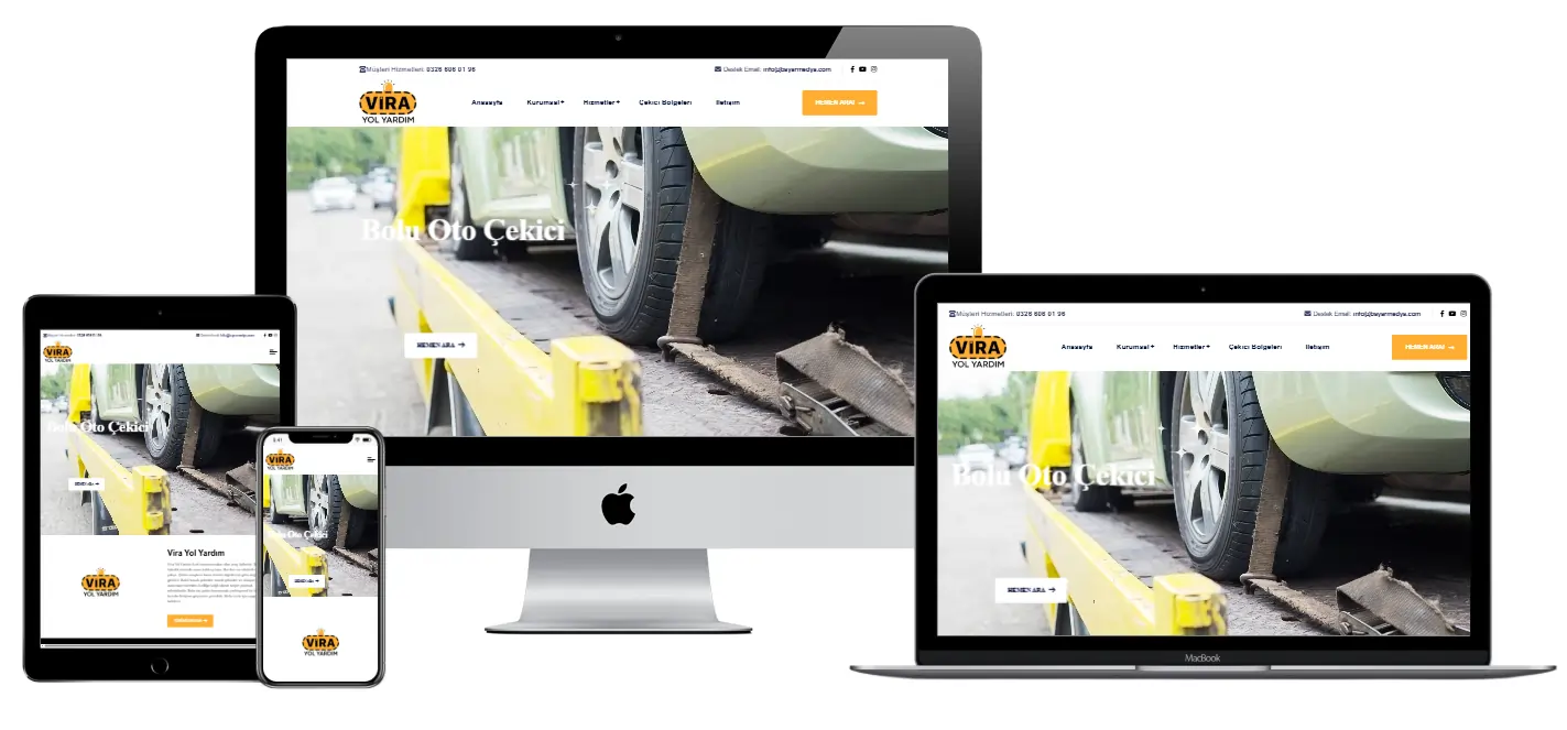 Oto Çekici - Yol Yardım Scripti Hazır Web Sitesi Tasarımı